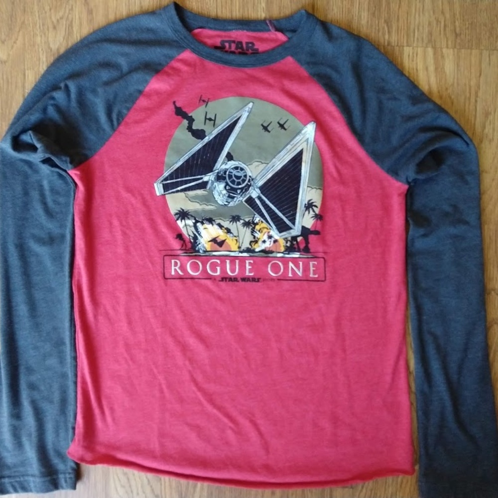 Star Wars Rogue One Boys Red/Blk XL L/S Tee